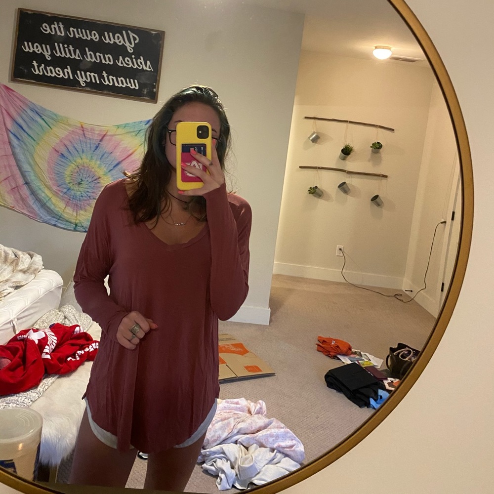 Mauve Flowy long sleeve shirt